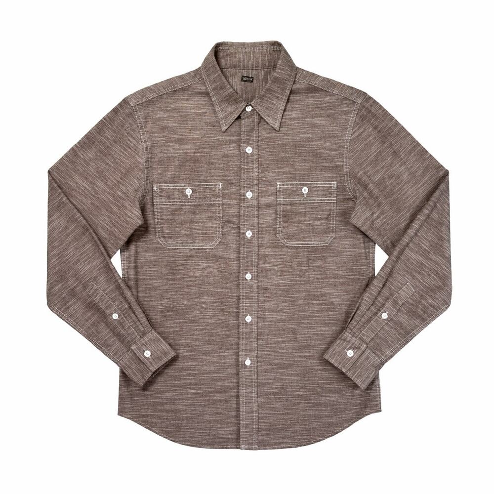 KAVU Charlestown Long Sleeve Western Slub Chambray Luxe Cowboy